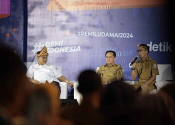 Menkominfo Budi Arie Setiadi dan Pj Gubernur Sumsel Sosialisasikan Pemilu Damai dihadapan Ribuan Pemilih Pemula Sumsel