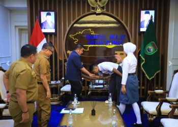 Gubernur Herman Deru Terima Calon Paskibraka Nasional Asal Sumsel