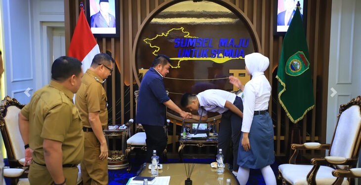Gubernur Herman Deru Terima Calon Paskibraka Nasional Asal Sumsel